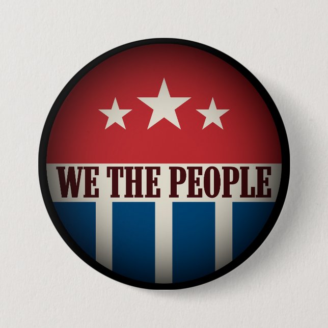 Badge Rond 7,6 Cm Nous le Peuple Rétro (Devant)