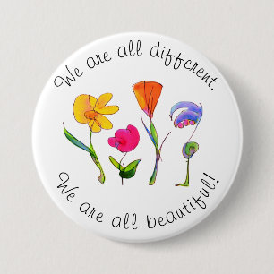 Badge Rond 7,6 Cm Nous sommes tous différents et la magnifique dive