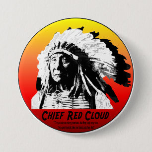 Badge Rond 7,6 Cm Nuage rouge en chef