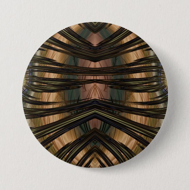 Badge Rond 7,6 Cm ~ Nuances Vert Brown ~ Bouton (Devant)