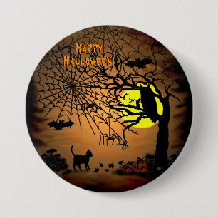 Badge Rond 7,6 Cm Nuit d'Halloween, Joyeux Halloween !