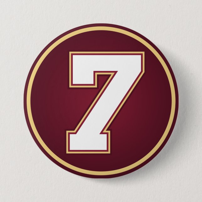 Badge Rond 7,6 Cm Numéro 7 (Devant)