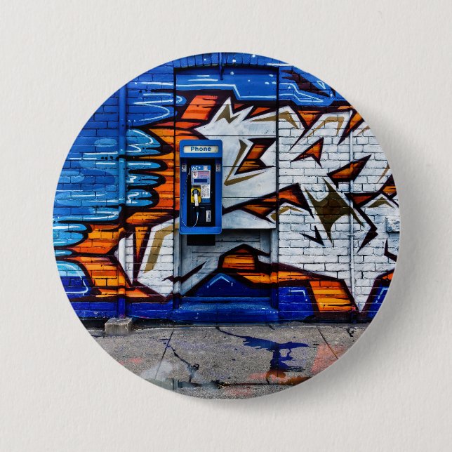 Badge Rond 7,6 Cm Numéro de cabine de téléphone 12 - Réflexion de la (Devant)