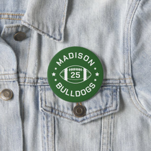 Badge Rond 7,6 Cm Numéro Jersey du joueur de football vert et blanc