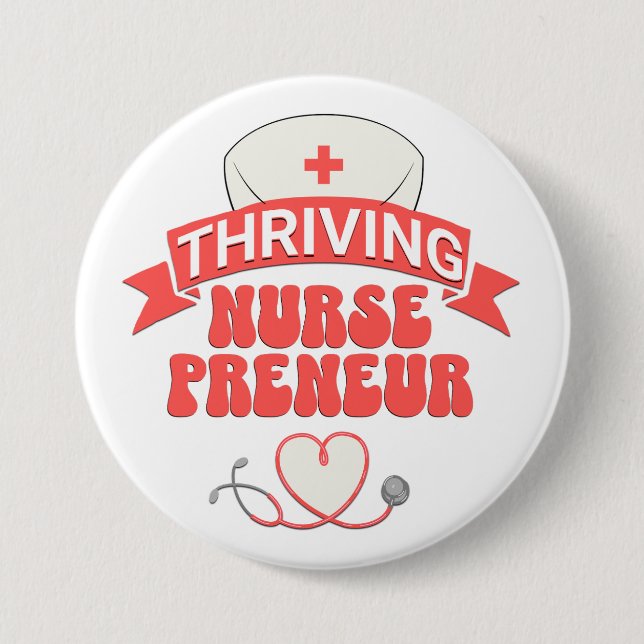 Badge Rond 7,6 Cm NURSEPRENEUR ÉMERGENTE Infirmière Entrepreneur (Devant)