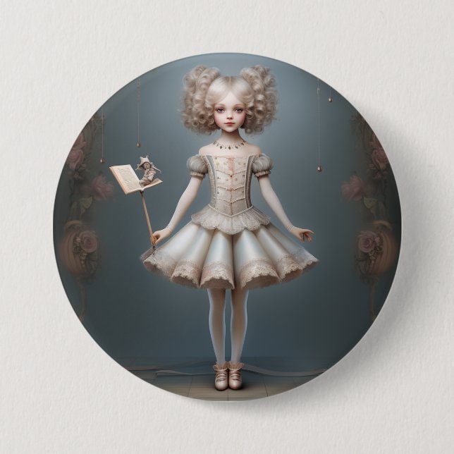 Badge Rond 7,6 Cm Nutcracker Ballet Fashion-Page Dancers (Devant)
