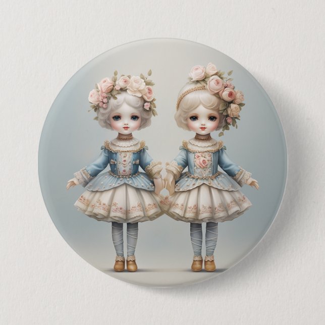 Badge Rond 7,6 Cm Nutcracker Ballet Fashion-Rosebuds (Devant)