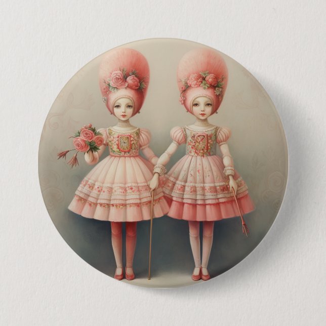 Badge Rond 7,6 Cm Nutcracker Ballet Fashion-Russian Dancers (Devant)