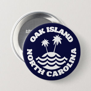 Badge Rond 7,6 Cm Oak Island, Caroline du Nord
