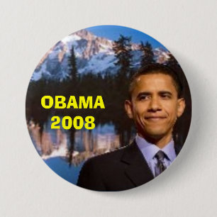 BADGE ROND 7,6 CM OBAMA 2008