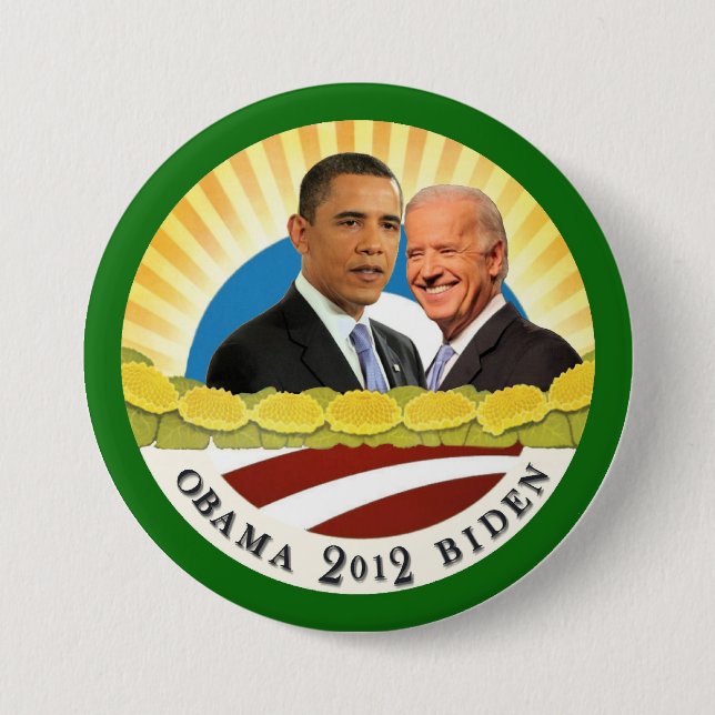 Badge Rond 7,6 Cm Obama et soleil de Biden (Devant)