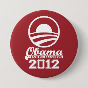 Badge Rond 7,6 Cm OBAMA pour le bouton 2012 (rouge) de campagne de
