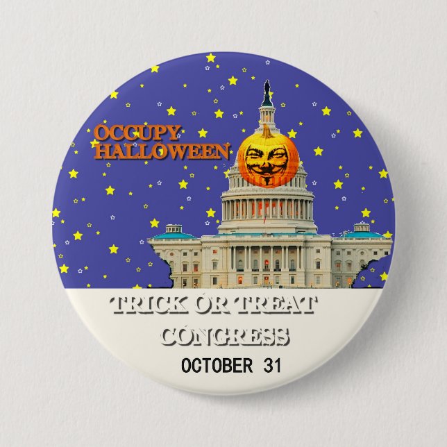 Badge Rond 7,6 Cm Occupez Halloween (Devant)