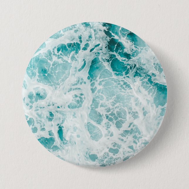 Badge Rond 7,6 Cm Ocean Blue Waves (Devant)