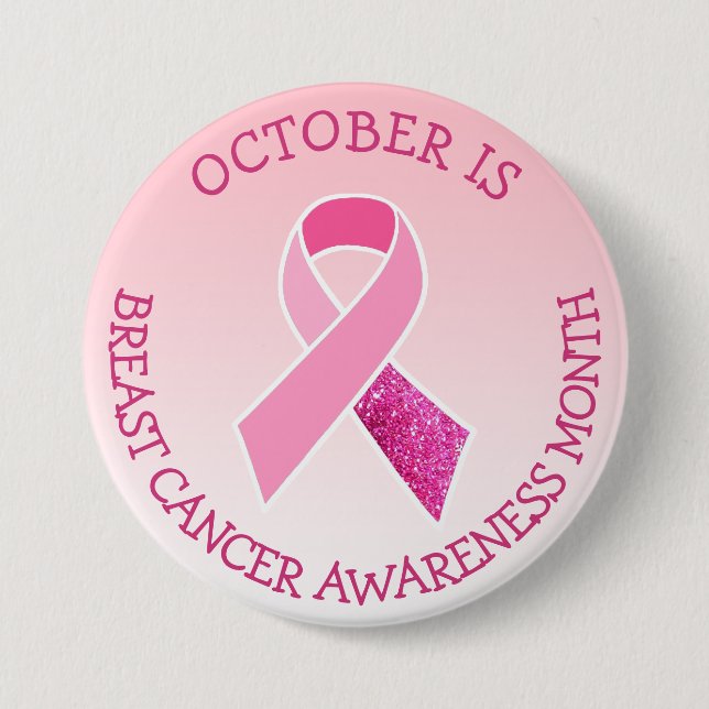 Badge Rond 7,6 Cm Octobre est le mois de sensibilisation au cancer d (Devant)