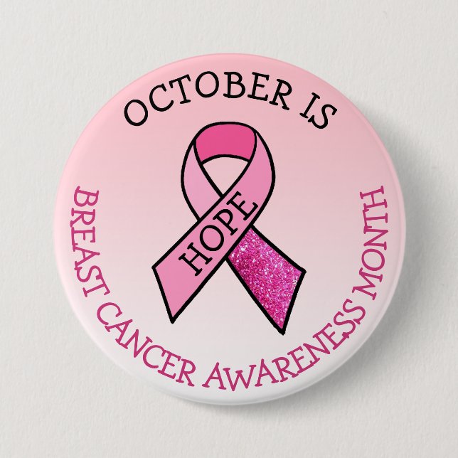 Badge Rond 7,6 Cm Octobre est le mois de sensibilisation au cancer d (Devant)