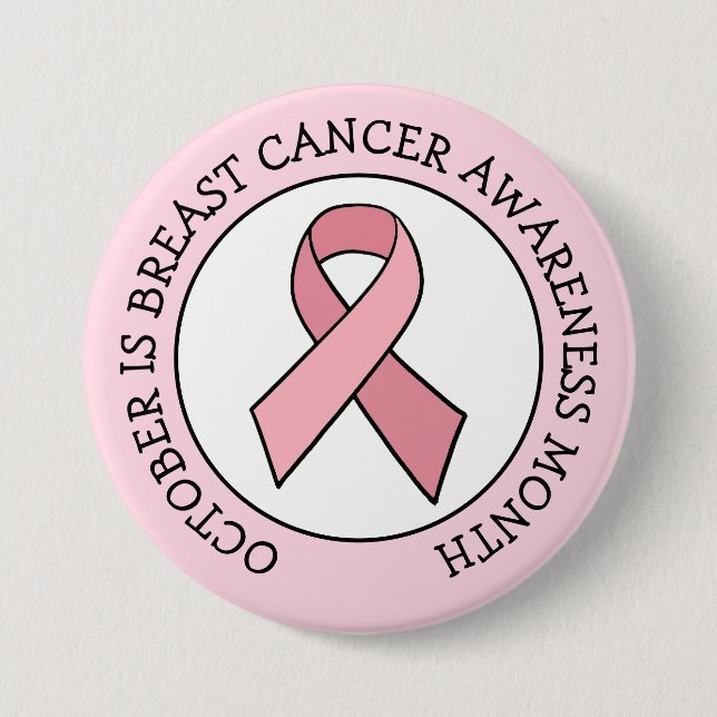 Badge Rond 7,6 Cm Octobre est le mois de sensibilisation au cancer d (Devant)