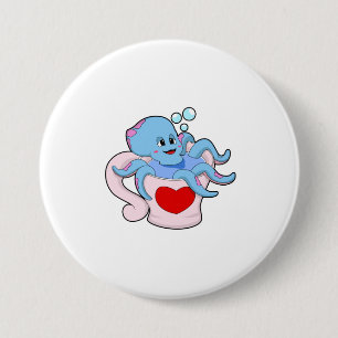 Badge Rond 7,6 Cm Octopus avec Coeur Cup.PNG