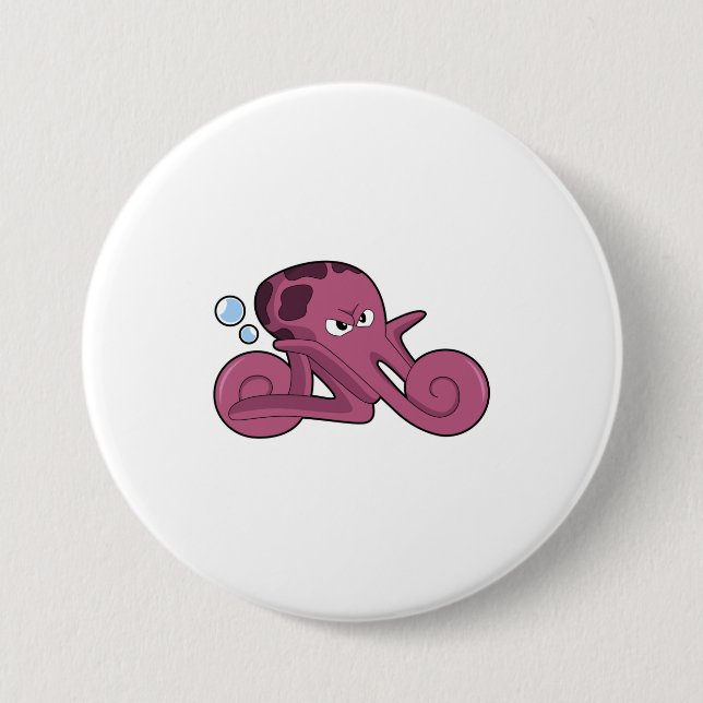 Badge Rond 7,6 Cm Octopus en moto (Devant)