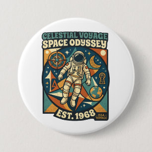 Badge Rond 7,6 Cm Odyssée spatiale - Aventure cosmique pour les amou