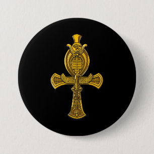 Badge Rond 7,6 Cm Oeil d'Ankh de symbole sacré égyptien antique de