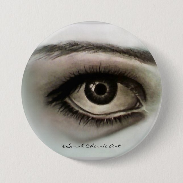 Badge Rond 7,6 Cm Oeil de charbon de bois (Devant)