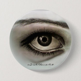 Badge Rond 7,6 Cm Oeil de charbon de bois