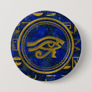 Badge Rond 7,6 Cm Oeil égyptien de lazulite de Horus - de Wadjet