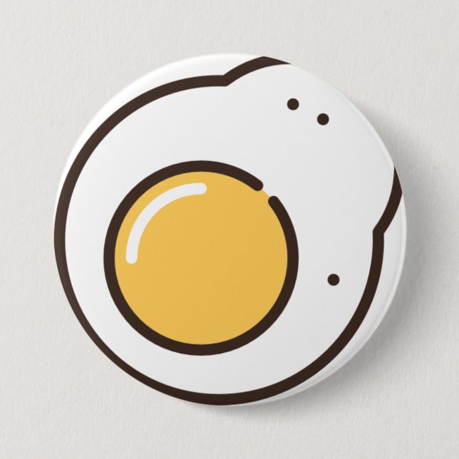 Badge Rond 7,6 Cm oeuf frit (Devant)