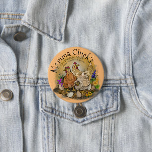 Badge Rond 7,6 Cm Oeufs frais de la ferme de Momma Cluck