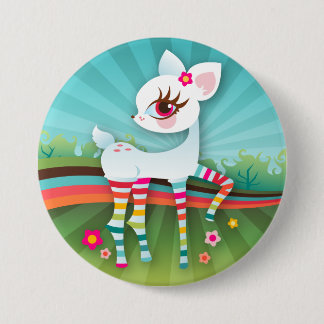 Badge Rond 7,6 Cm Oh cerfs communs ! Bouton d'arc-en-ciel albinos
