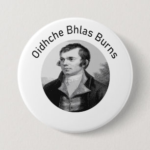 Badge Rond 7,6 Cm Oidhche Bhlas Burns Gaelic Gris foncé