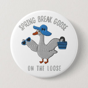 Badge Rond 7,6 Cm Oie De Printemps Sur La Perte