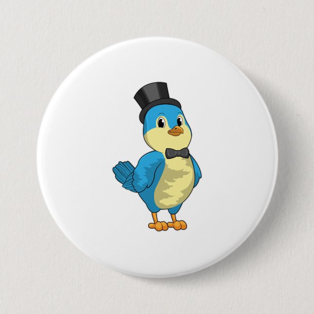 Badge Rond 7,6 Cm Oiseau comme chambre avec ruban (Devant)