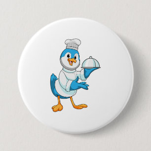 Badge Rond 7,6 Cm Oiseau comme cuire avec Platter
