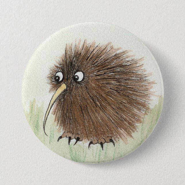 Badge Rond 7,6 Cm Oiseau de kiwi (Devant)