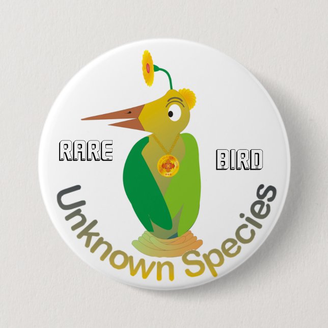 Badge Rond 7,6 Cm Oiseau rare - (bouton) (Devant)