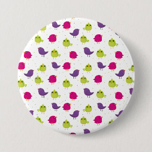 Badge Rond 7,6 Cm Oiseaux colorés mignons