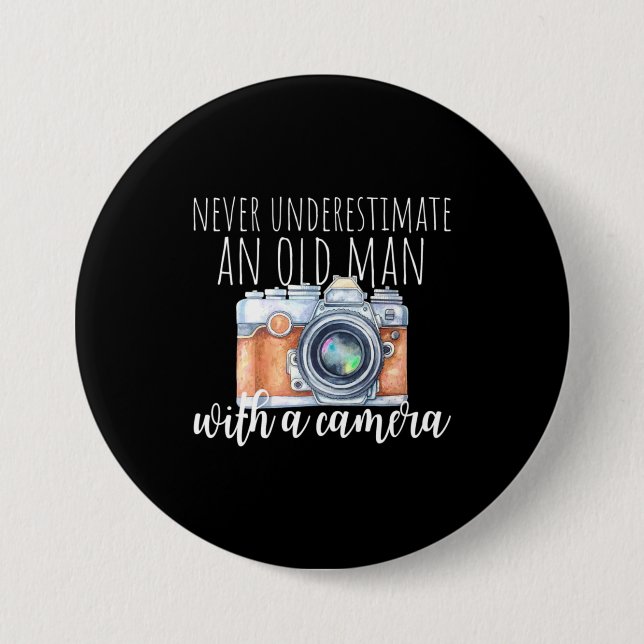 Badge Rond 7,6 Cm Old Man With A Camera (Devant)