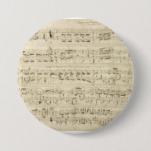Badge Rond 7,6 Cm Old Music Notes