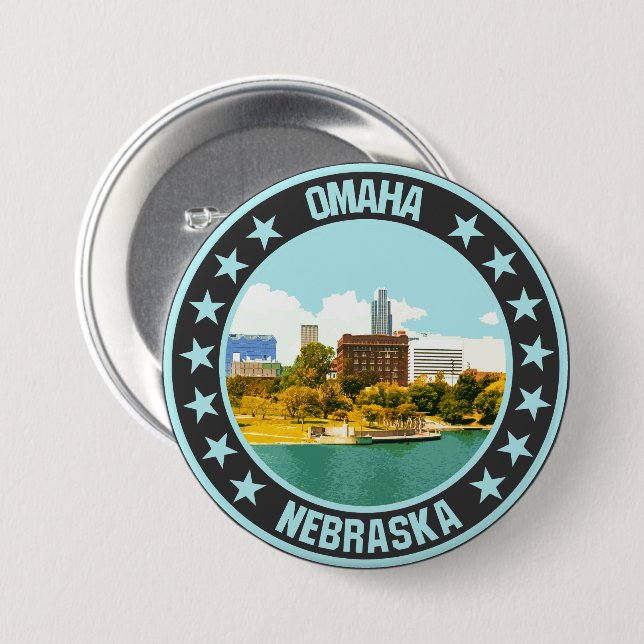 Badge Rond 7,6 Cm Omaha (Devant & derrière)