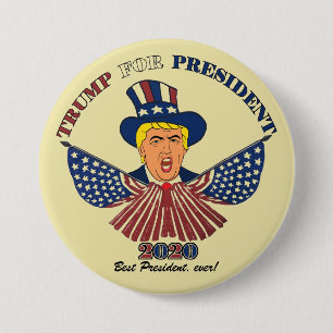 Badge Rond 7,6 Cm Oncle Trump