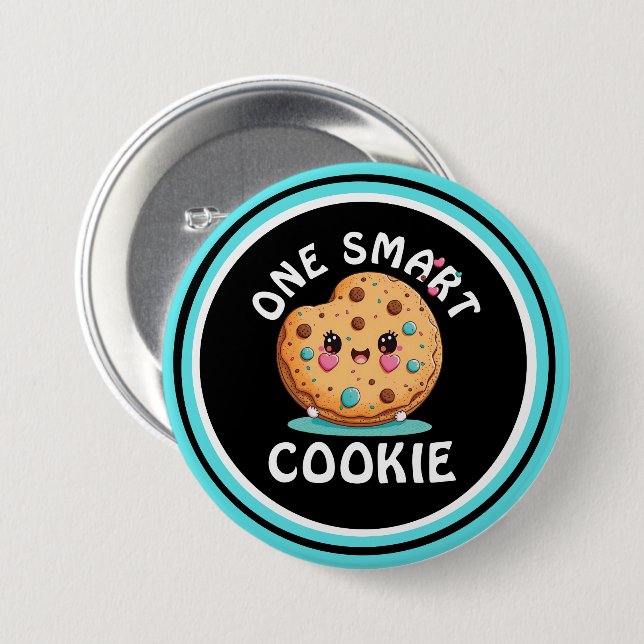 Badge Rond 7,6 Cm One smart cookie  (Devant & derrière)