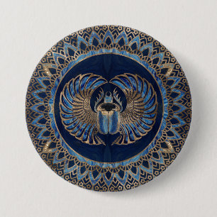 Badge Rond 7,6 Cm Or égyptien de scarabée de scarabée et marbre b