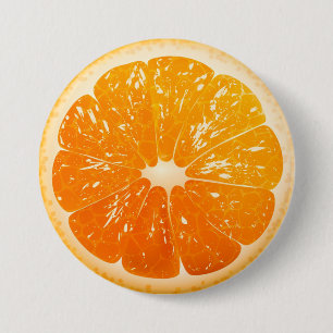 Badge Rond 7,6 Cm Orange coupée en tranches