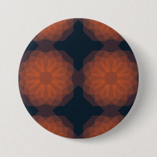 Badge Rond 7,6 Cm Orange, modern geometric flower abstraction