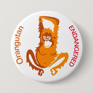 Badge Rond 7,6 Cm Orangutan - bouton