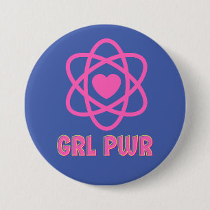Badge Rond 7,6 Cm Oreiller à lancer de puissance fille