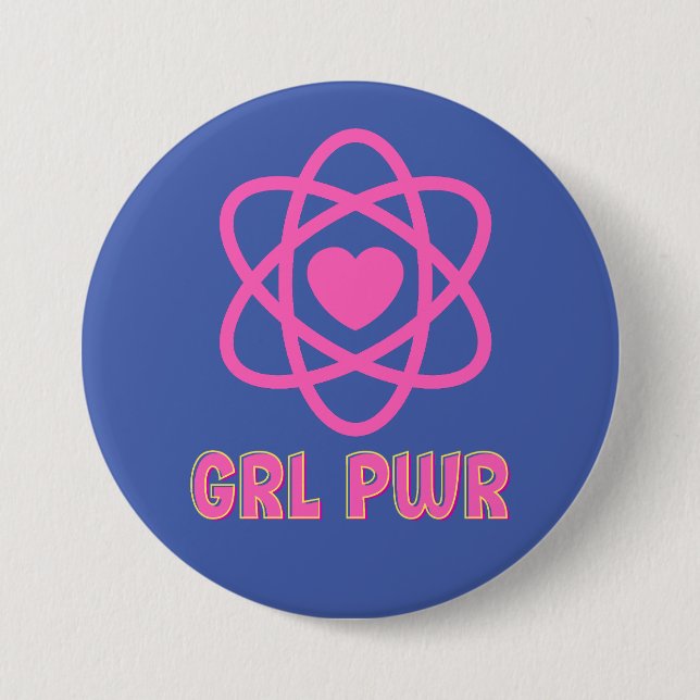 Badge Rond 7,6 Cm Oreiller à lancer de puissance fille (Devant)