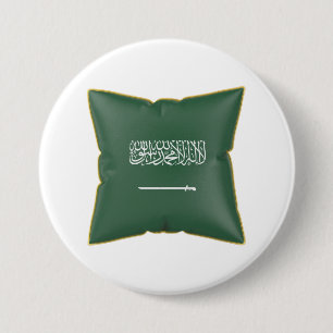 Badge Rond 7,6 Cm Oreiller avec le drapeau de l'Arabie saoudite